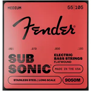 Fender Stainless Steel Flatwound Bass Guitar Strings - 55-105 Long Scale