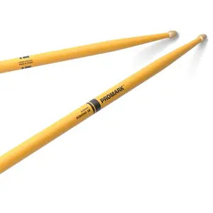 Promark Rebound 5B Painted Acorn Wood Tip Drumsticks  - Yellow