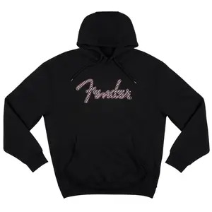 Fender Spaghetti Logo Wavy Pink Checker Hoodie