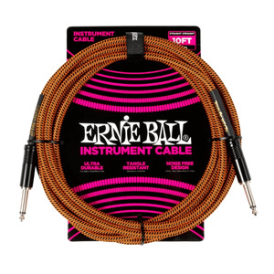 Ernie Ball 10' Braided Strt/strt Cable - Pumpkin Pie