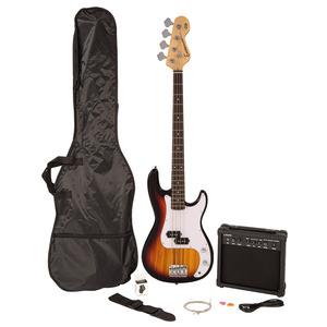 Encore E40 Blaster Bass Guitar Pack - Sunburst