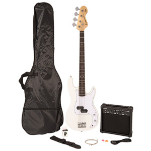 Encore E40 Blaster Bass Guitar Pack - Vintage White