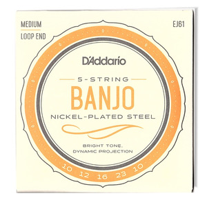 D'addario Banjo Nickel 5 String - Medium 10-23