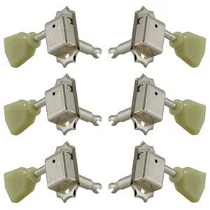 Grover Deluxe 133 Series Machinehead Set Machine Heads Set 3+3 Nickel - Plastic Keystone Buttons