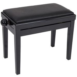 Kinsman Complete Height Adjustable Piano Bench - Goss Black With Black VINYL Top