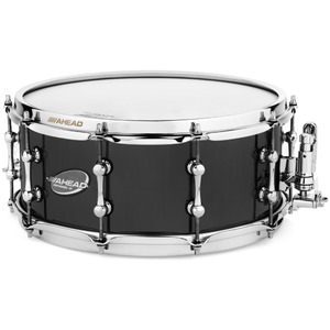 Ahead Black on Brass Snare - With Dunnett R4 Throw Off - 13" X 6"