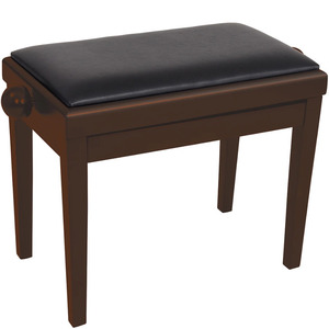 Kinsman Complete Height Adjustable Piano Bench - Satin Dark Walnut With Black VINYL Top