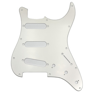Guitar Gear S Style SSS Scratch Plate - 11 Hole - White - Single Ply