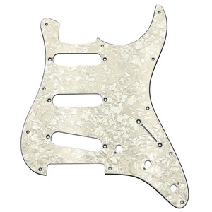Guitar Gear S Style SSS Scratch Plate - 11 Hole - White Pearl - 2 Ply