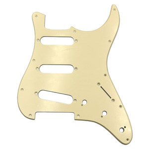 Guitar Gear S Style SSS Scratch Plate - 11 Hole - Ivory - Single Ply