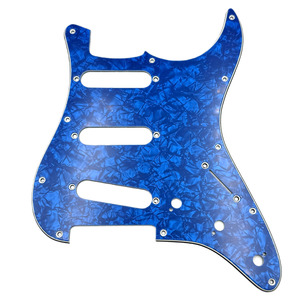 Guitar Gear S Style SSS Scratch Plate - 11 Hole - Blue Pearl