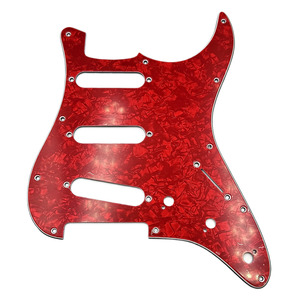 Guitar Gear S Style SSS Scratch Plate - 11 Hole - Red Pearl