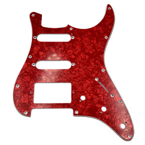 Guitar Gear HSS - S Style Scratch Plate - 11 Hole - Red Pearl