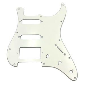 Guitar Gear HSS - S Style Scratch Plate - 11 Hole - White - Single Ply