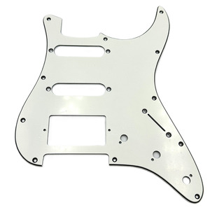 Guitar Gear HSS - S Style Scratch Plate - 11 Hole - White - 3 Ply
