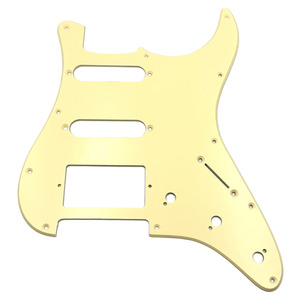 Guitar Gear HSS - S Style Scratch Plate - 11 Hole - Ivory - Single Ply