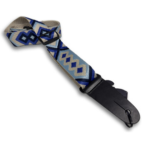 Leather Graft Mandolin & Ukulele Cotton Diamond Strap - Blue