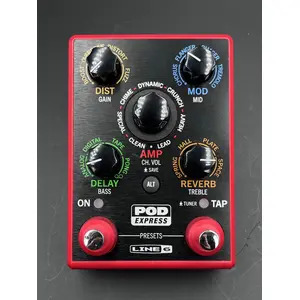 SECONDHAND Line 6 Pod Express Guitar Effects Processor - Black and Red