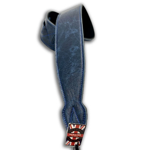 Leather Graft 2.5" Mottled Leather Softie Guitar Strap  - Blue