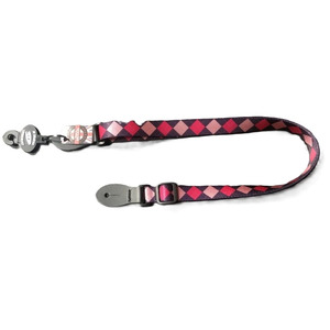 Leather Graft Mandolin & Ukulele Webbing Strap - Pink & Red Diamond