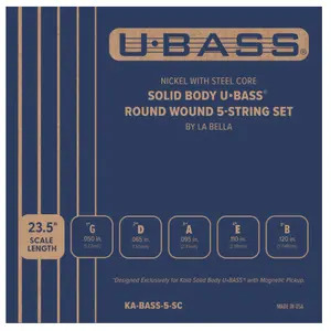 Kala KA-BASS-5SC Round Wound Solid Body U-BASS Strings - 5-String Set