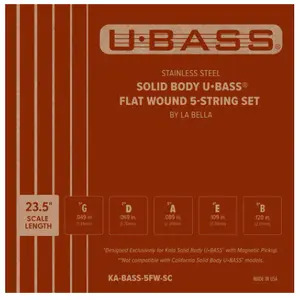 Kala KA-BASS-5FW-SC Flat Wound Solid Body U-BASS Strings - 5-String Set