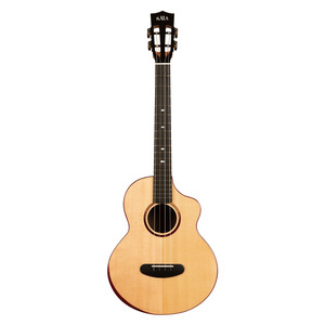 Kala Contour All Solid Gloss Spruce Rosewood Baritone Ukulele w/ Cutaway and Bag