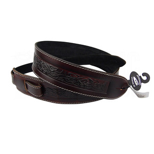 Leather Graft Deluxe Running Dog Embossed Guitar Strap