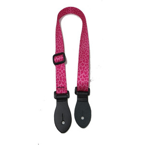 Leather Graft Mandolin & Ukulele Webbing Strap - Pink Leopard - 