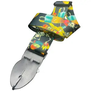 Leather Graft Graphic Series Guitar Strap - Night Of The Living Dead Party Skulls