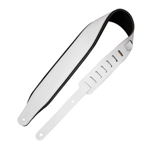 Levy's M26PD Leather 2 Tone Guitar Strap  - White & Black