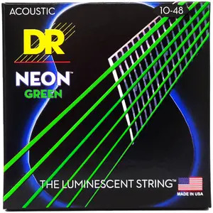 DR Hi-Def Acoustic Guitar Strings Neon Green 