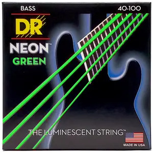 DR Hi-Def Coated Bass Strings Neon Green (4 Strings)