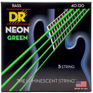DR Hi-Def Coated Bass Strings Neon Green (5 Strings)