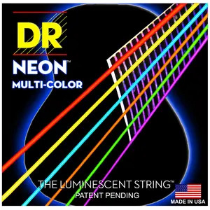 DR Hi-Def Acoustic Guitar Strings Neon Multi-Colour
