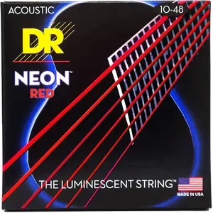 DR Hi-Def Acoustic Guitar Strings Neon Red 