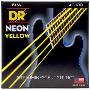 DR Hi-Def Coated Bass Strings Neon Yellow (4 Strings)