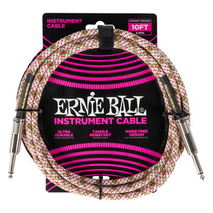 Ernie Ball 10' Braided Strt/strt Cable - Emerald Argyle