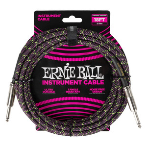 Ernie Ball 18' Braided Strt/strt Cable - Purple Python