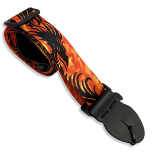 Leather Graft Graphic Series Guitar Strap  - Tribal  Fire Dragon 
