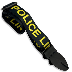 Leather Graft Graphic Series Guitar Strap  - Police Line/Black