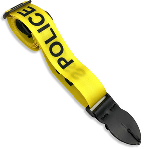 Leather Graft Graphic Series Guitar Strap  - Police Line/Yellow