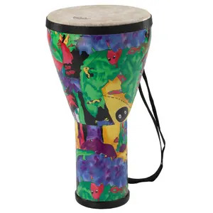 Remo KD-0608-01 Kids Percussion Djembe Drum  8" x 14" - Rain Forest Design