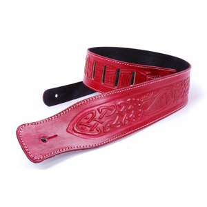 Leather Graft Deluxe Running Dog Embossed Guitar Strap