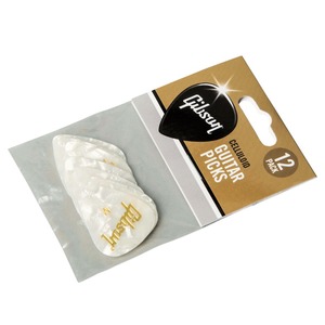 Gibson White Pearloid Picks - 12 Pack - Medium