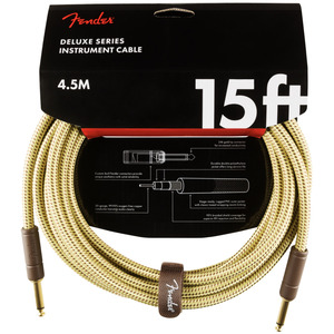 Fender Deluxe Series 15ft Instrument Cable - Tweed  - Straight - Straight