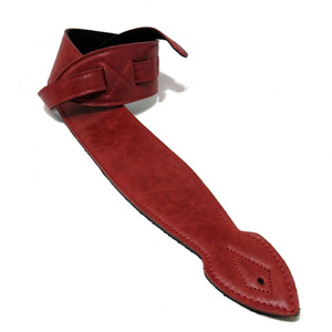 Leather Graft 2.5" Mottled Leather Softie Guitar Strap  - Red