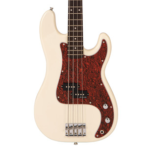 Vintage V40 Coaster Series 4 String Bass Guitar - Vintage White