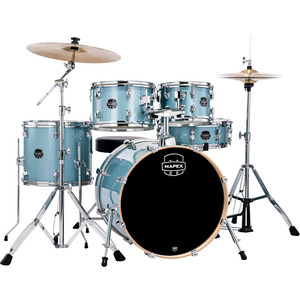 Mapex Venus Drum Kit 20" Fusion inc. Cymbals & Hardware - Aqua Blue Sparkle
