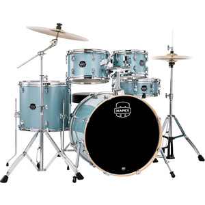 Mapex Venus Drum Kit 22" Rock inc. Cymbals & Hardware - Aqua Blue Sparkle